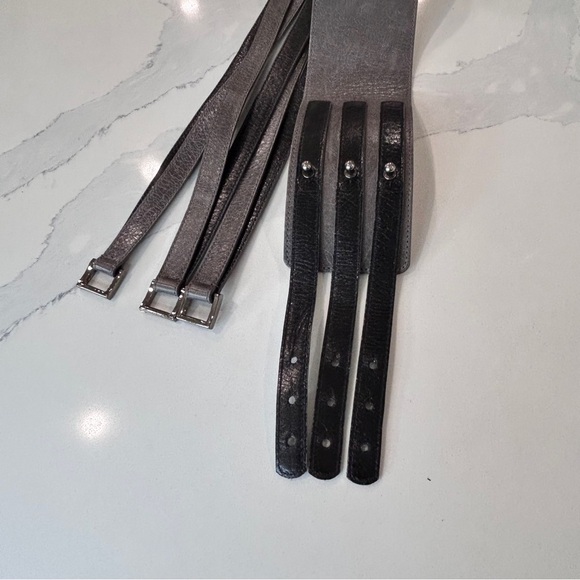 Marc Cain Leather Triple Strap Wide Waist Cincher - Picture 10 of 14